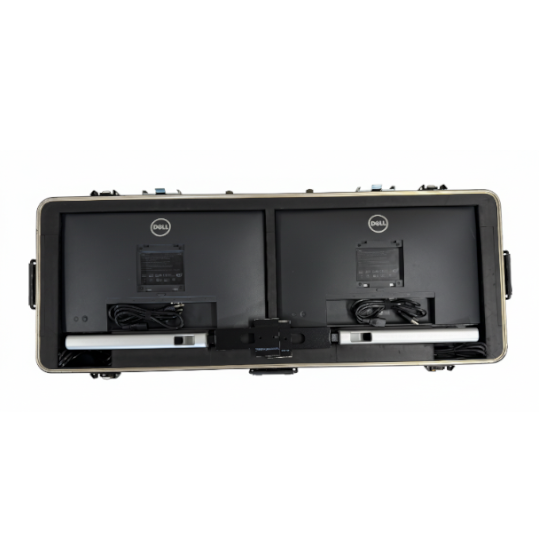 TOC Table AC/DC — interior with monitors and power