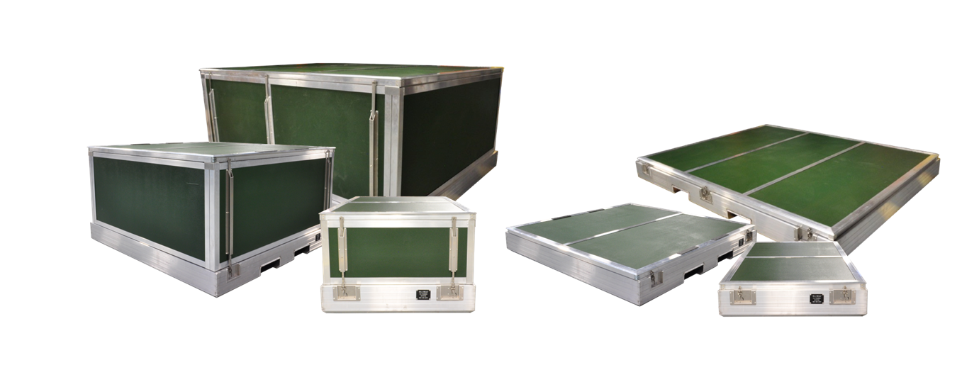 A collage of MultiMode collapsible containers