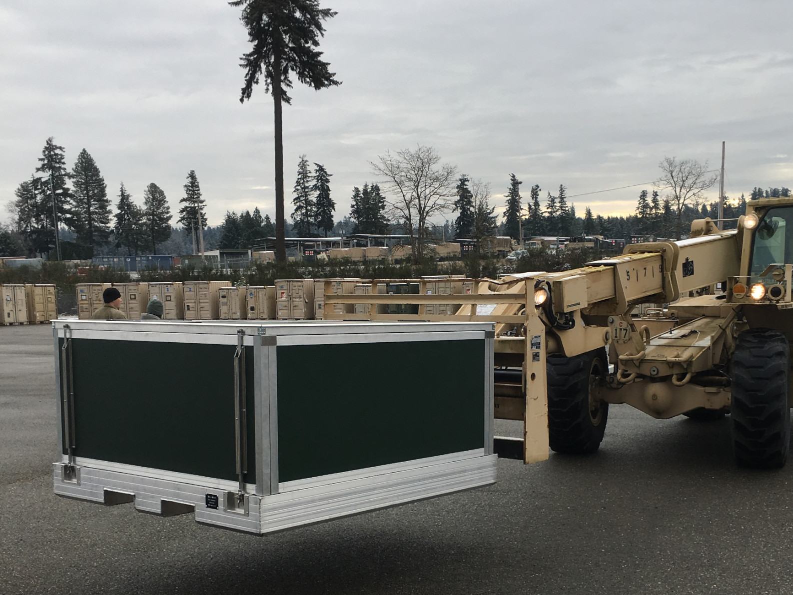 Aluminum cases and containers on site